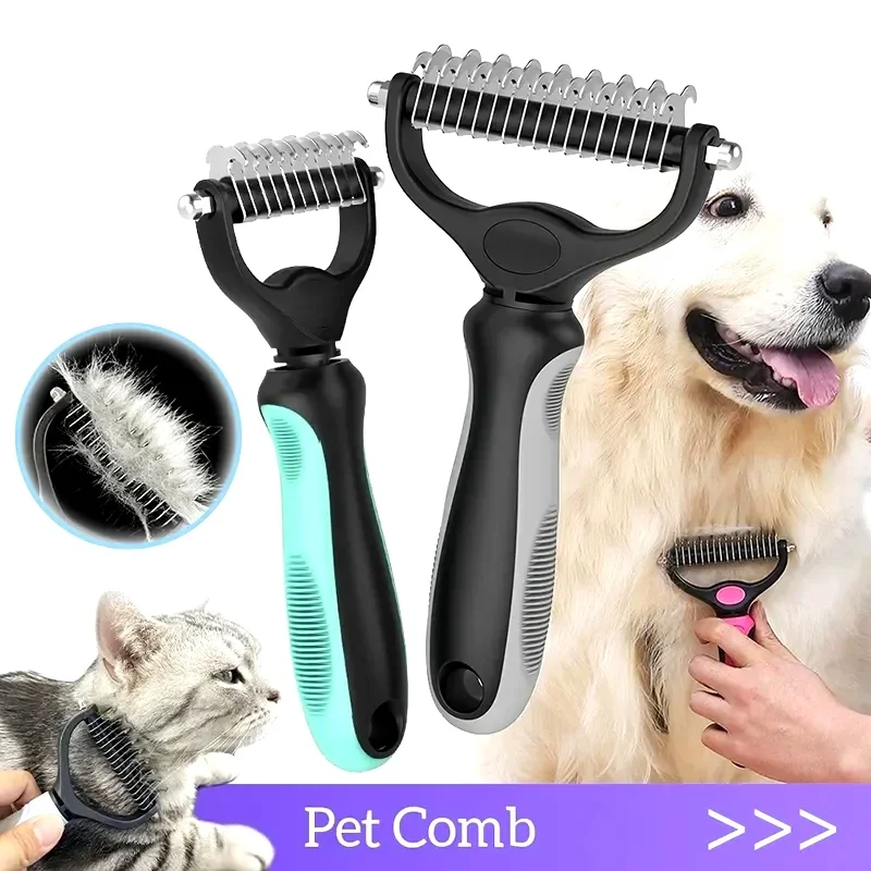 Pet Cat Hair Removal Comb Brush Dog Grooming Shedding Tools Puppy Hair Shedding Trimmer Pet Fur Trimming Dematting Deshedd Combs