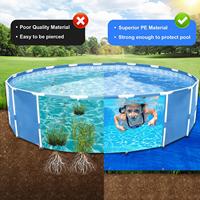 Under Pool Mat Foldable Pool Base Pad Heavy Duty Cover Cloth Double Sided Liner For Patio Walkway Backyard Camping Garden
