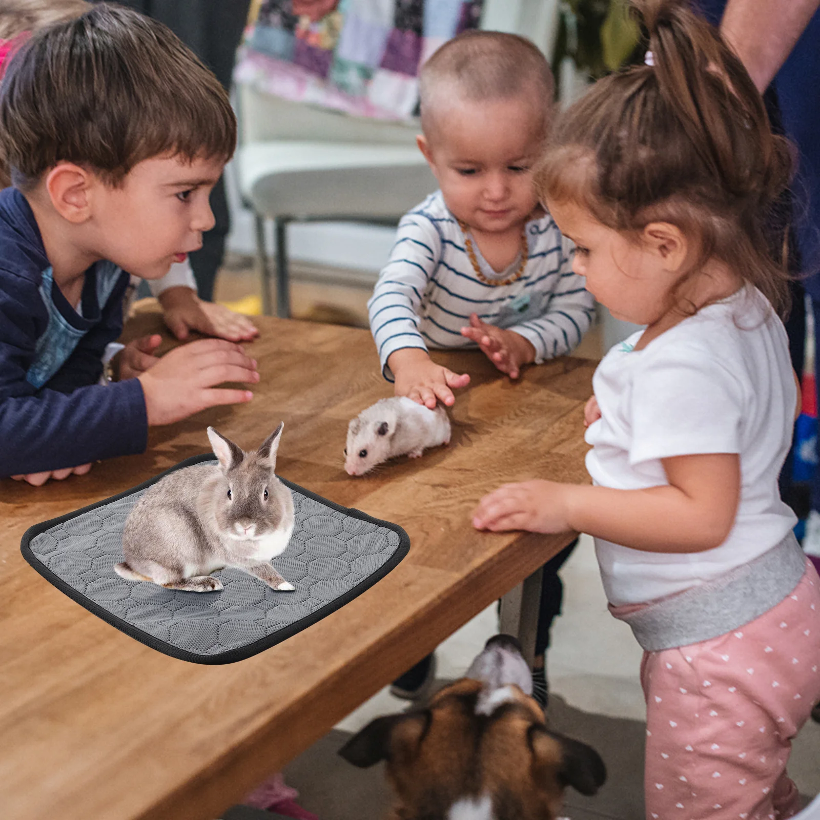 

2Pcs Pet Urine Pads Reusable Washable Cloth Cage Liners Lightweight Portable Hamster Guinea Pig Cage Accessories