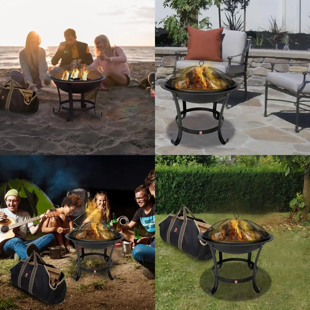 

Pit BBQ Grill with Mesh Spark Cover and Poker, Includes Tote Bag