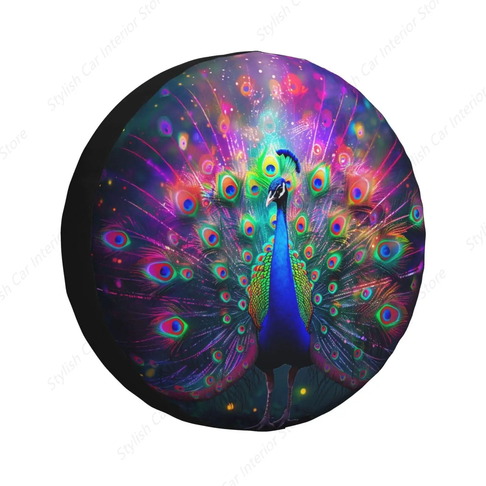 

Peacock Spare Tire Cover Weatherproof Universal Wheel Protectors Wheel Covers for Rv Camper Travel Trailer SUV Truck 14 Inch