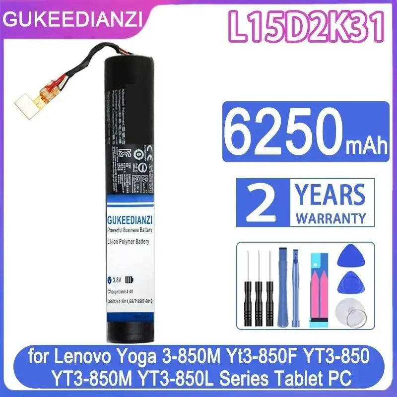 

L15D2K31 6250 мАч экологически чистая батарея для планшетов Lenovo Yoga 3-850M Yt3-850F YT3-850 YT3-850M YT3-850L