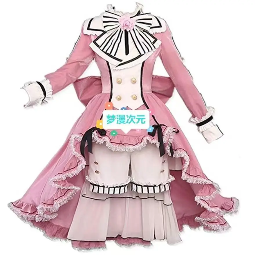

Ciel Phantomhive Coplay Uniform Loita Victoria Pink Dress Costume 2025 Halloween Party Suit Clothing Role Play Costume Halloween