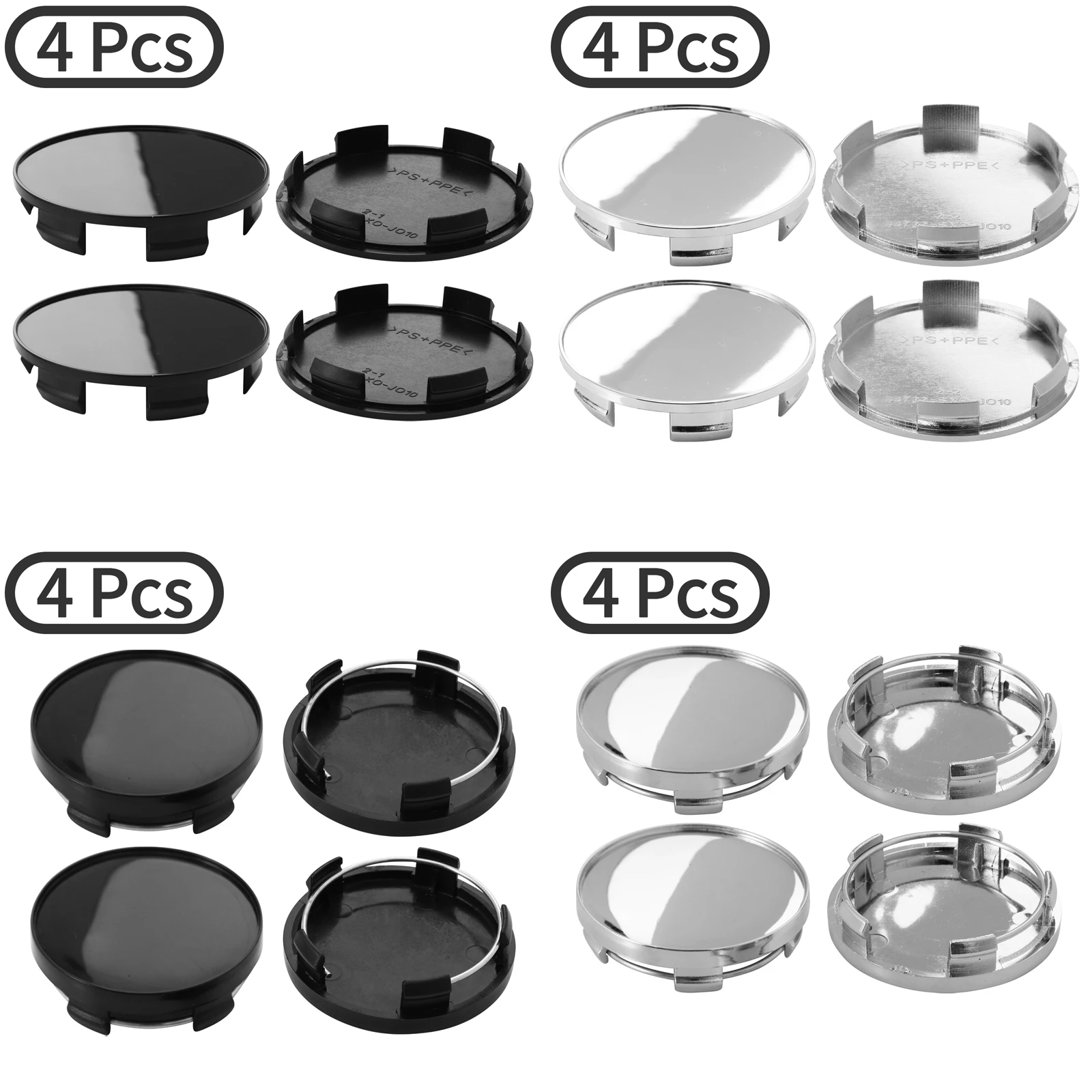 4pcs Wheel Center Hub Caps Cover Hubcaps Rim Automobile Dust Cover Wheel Hub Cover Hubcaps Car Styling Accessories