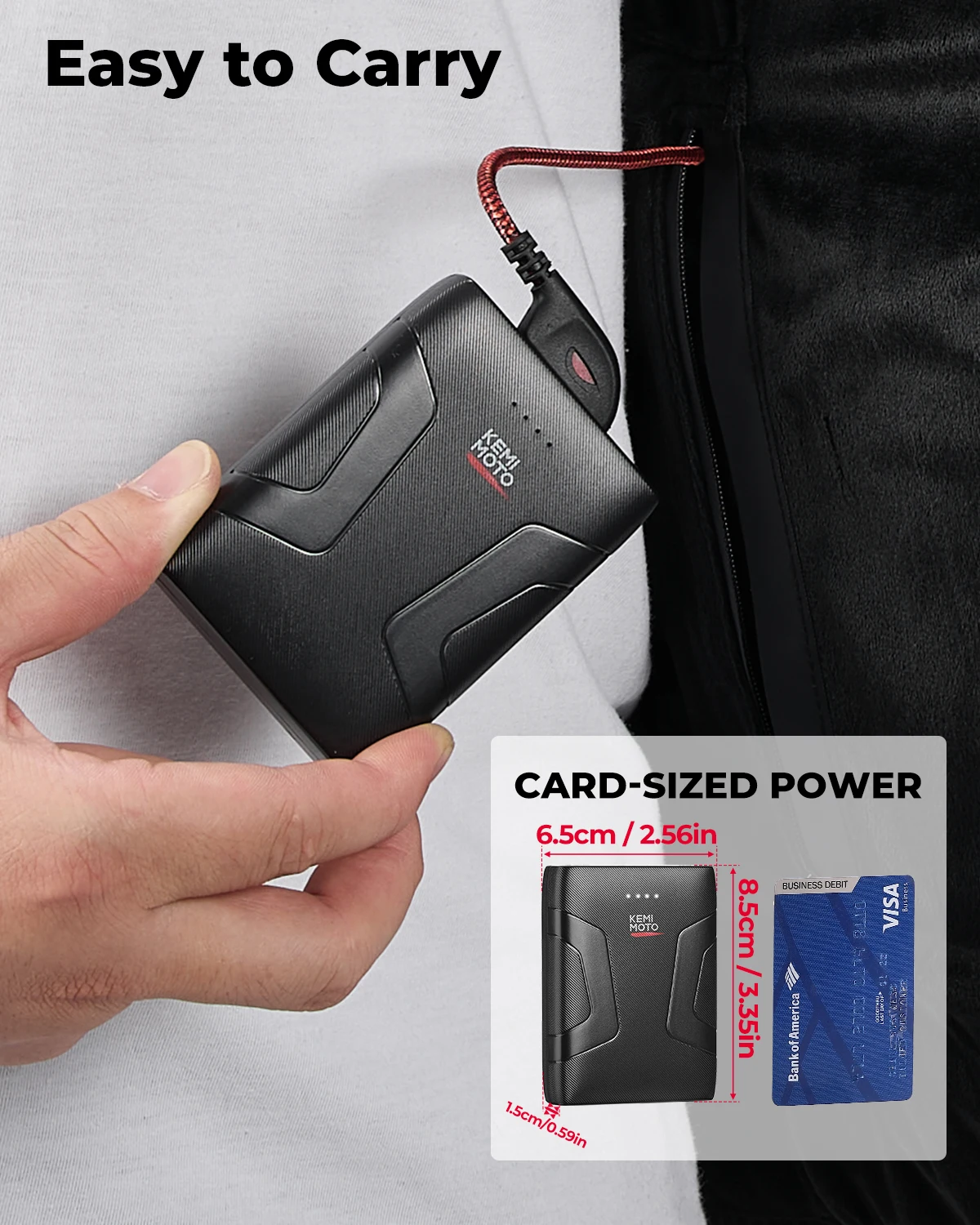 Mini-batterij 10000 mAh Power Bank voor verwarmde vestjassen Snel oplaadbaar Veilig CE-certificering Draagbare oplader voor buiten