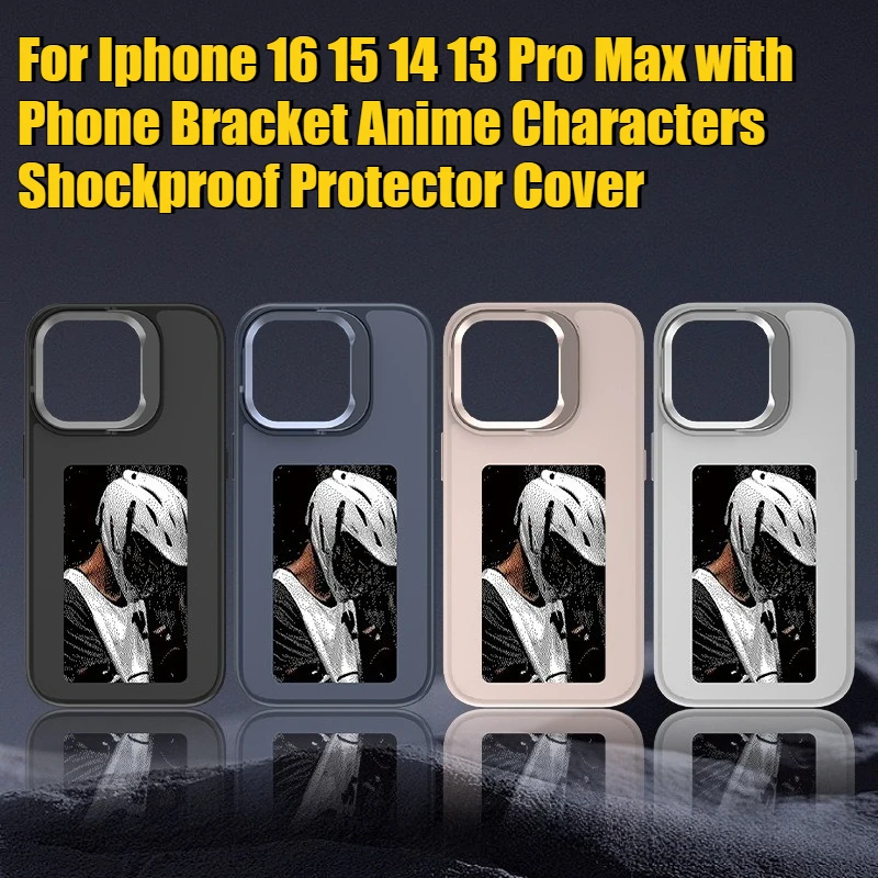 

NFC E-Ink Diy Photo Phone Case for Iphone 16 15 14 13 Pro Max with Phone Bracket Anime Characters Shockproof Protector Cover