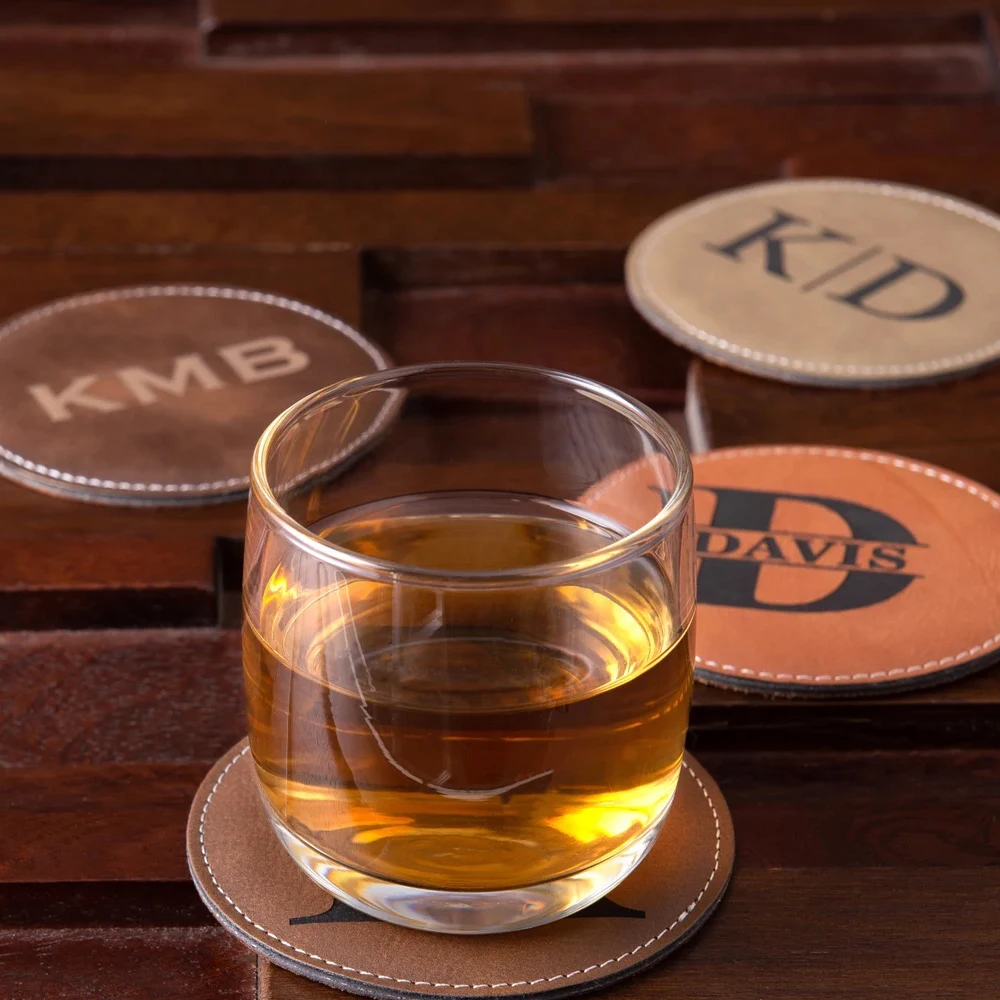 Custom Coasters Creative Custom Leather Coasters oil-proof heat-insulating and Scalding-proof Coasters Custom Placemats