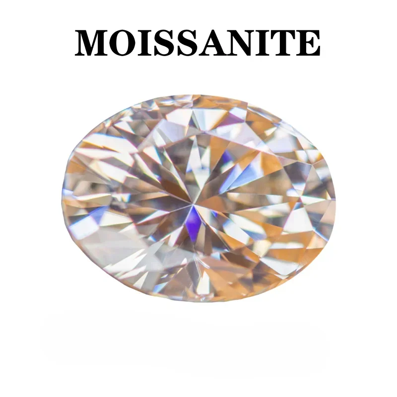 

Moissanite Stone Oval Cut Natural Champagne Color Charms Gemstone Advanced Jewelry Making Bracelet Materials with Certificate