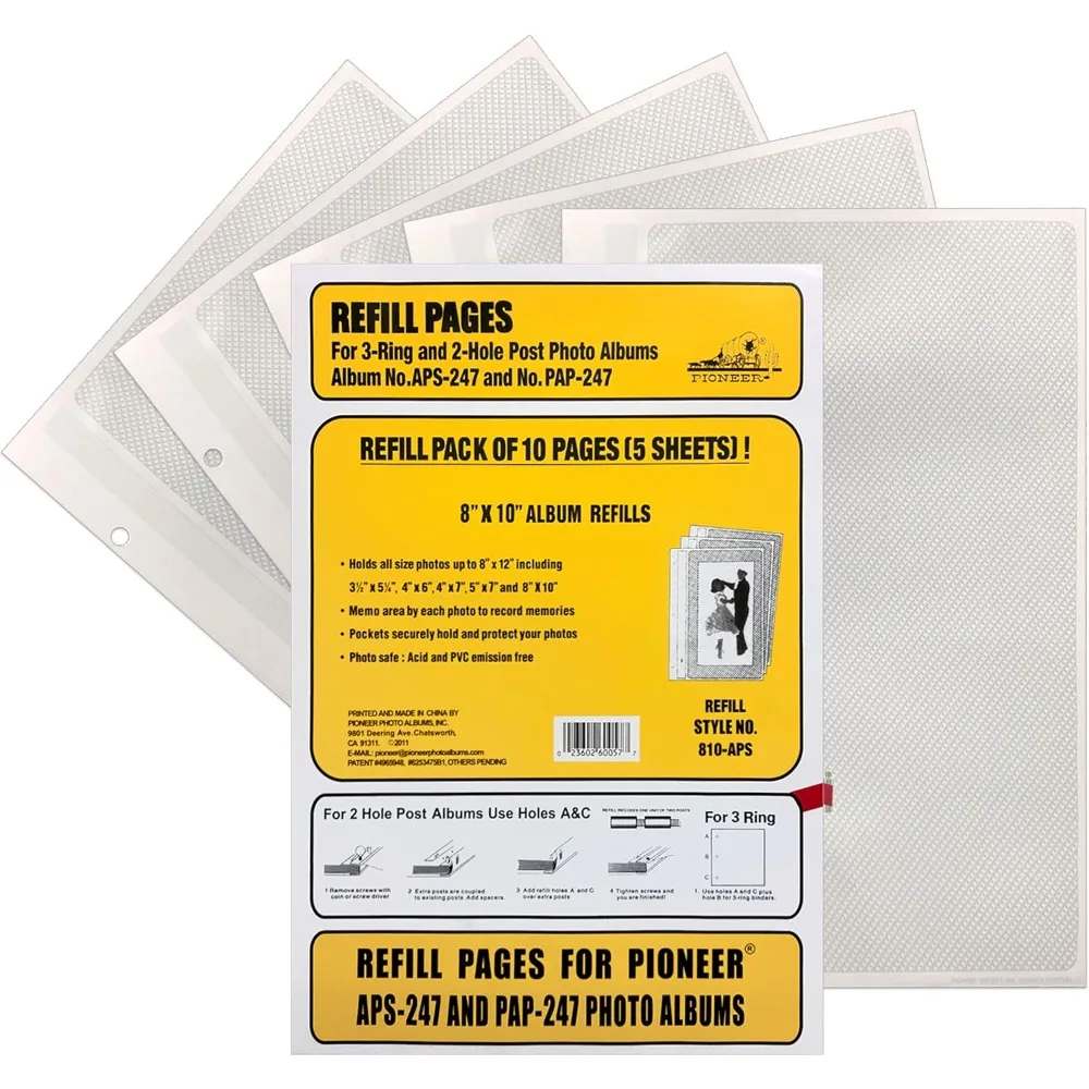 

Photo Albums 10 Pocket Refill for Series Photo Albums, 8 by 10-Inch, Yellow