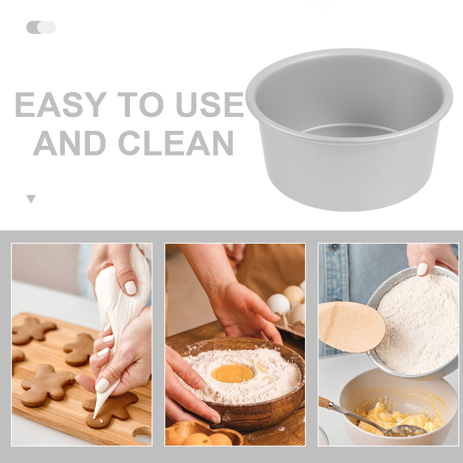 

3pcs 6-Inch Aluminum Alloy Round Cake Pans Baking Molds Non-Stick Easy Demould Oven Microwave Household Cake Tins For