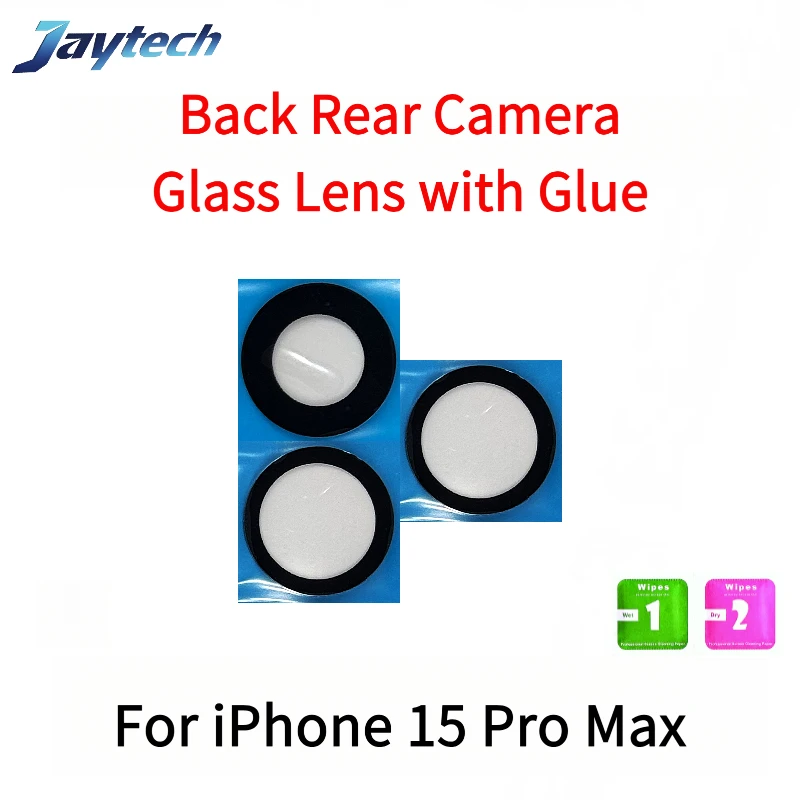 1PCS Rear Back Camera Glass Lens Cover For iPhone 15 16 Pro Max Plus With Adhesive Sticker
