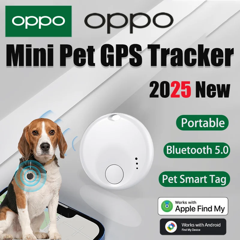

OPPO Bluetooth 5.3 Мини GPS-трекер для Android IPhone Многофункциональный водонепроницаемый ключ Smart Tag для домашних животных Работает с приложением Google Apple Find My