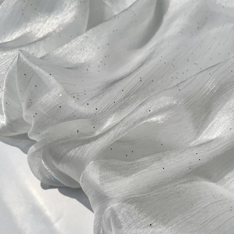 Soft Glitter Starry Sky Organza Fabric By The Meter for DIY Decoration Clothing Skirts Dresses Sewing Shiny Cloth Sequined view 5