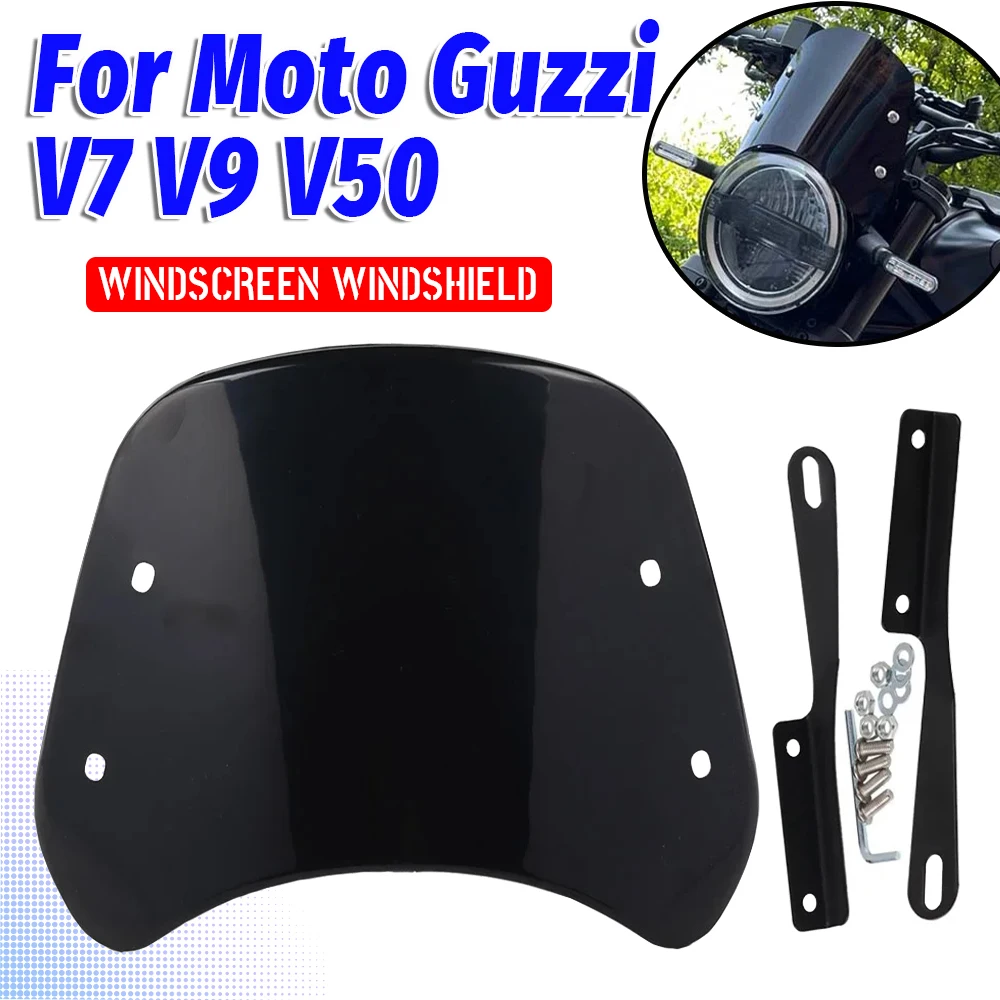 For Moto Guzzi V7 V9 V50 Motorcycle Accessories Retro Windscreen Windshield Wind Screen Deflector Cover Guard Motorbike Parts