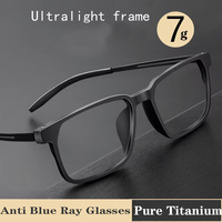 Blue Light Blocking Luxury 100% Pure Titanium Reading Glasses Men Women Ultralight TR90 Optical Frame Eyeglasses Square Eyewear
