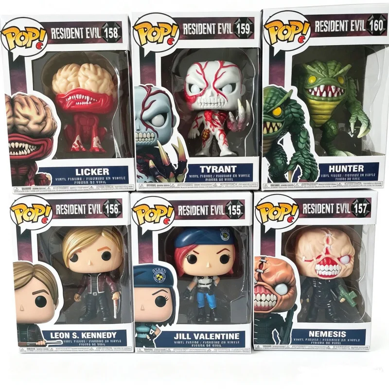 Image of Resident Evil POP-Style Figuren in Box, Zombie-Monster-Charakter, PVC-Puppe, Schreibtischdekoration, Sammlerstück, Modellspielzeug, Geschenk für Gaming-Fans