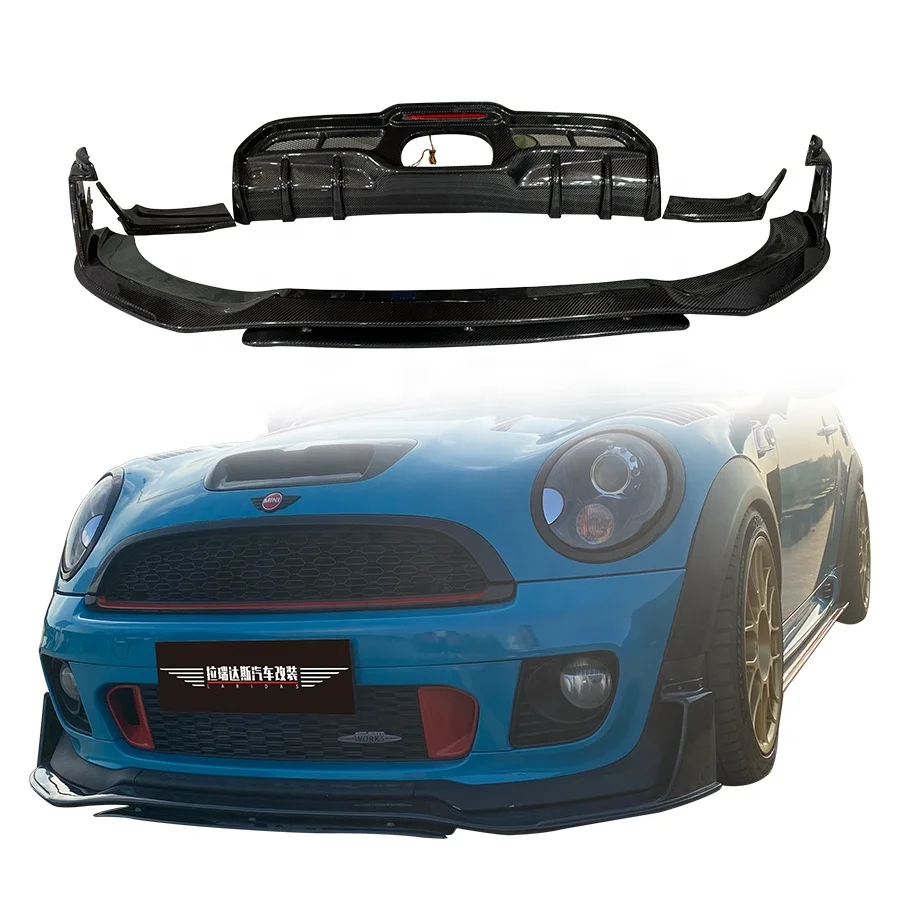 

For MINI JCW COOPER S R55-58 2007-12 Body Kit Carbon Fiber Front Lip Rear Diffuser Exhaust Bumper Cut-Outs New Condition