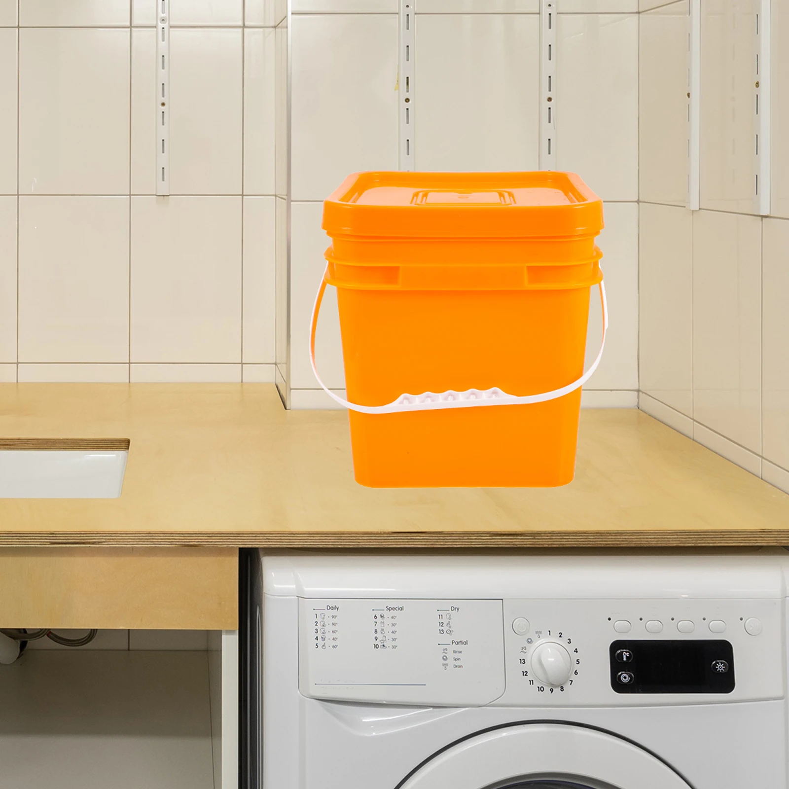 

Sealed Lid Laundry Detergent Container Portable Storage Box Laundry Detergent Bin for Home Cleaning Plastic Multiuse Barrel