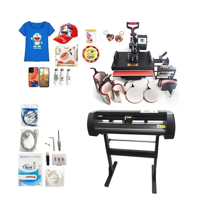 آلة قطع الراسمة الفينيل 720 مم 25 بوصة وآلة طباعة التي شيرت 8 في 1 آلة الضغط الحراري #5