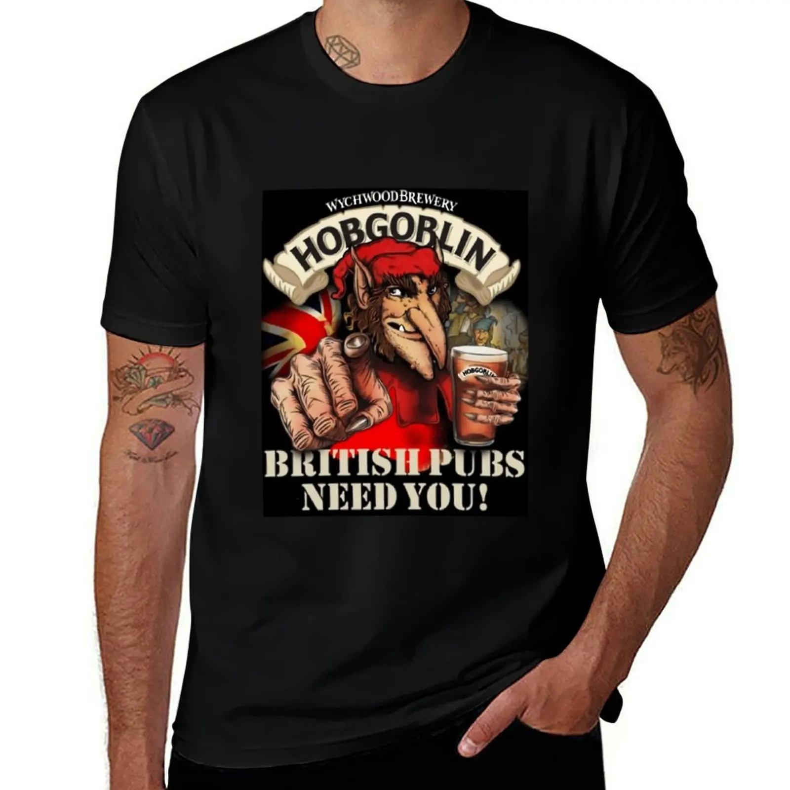 Wychwood Brewery Hobgoblin \t T-Shirt Summer Print Short Sleeve Tee T-Shirt