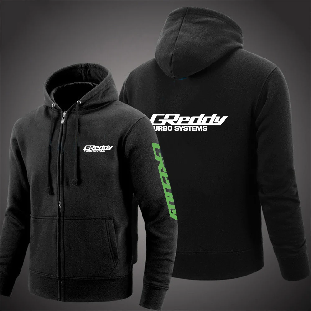 GReddy Turbo Systems 2024 New Spring Autumn Men's Solid Color Zipper Pullover Sweater Long-sleeved Comfortable Versatile Caot