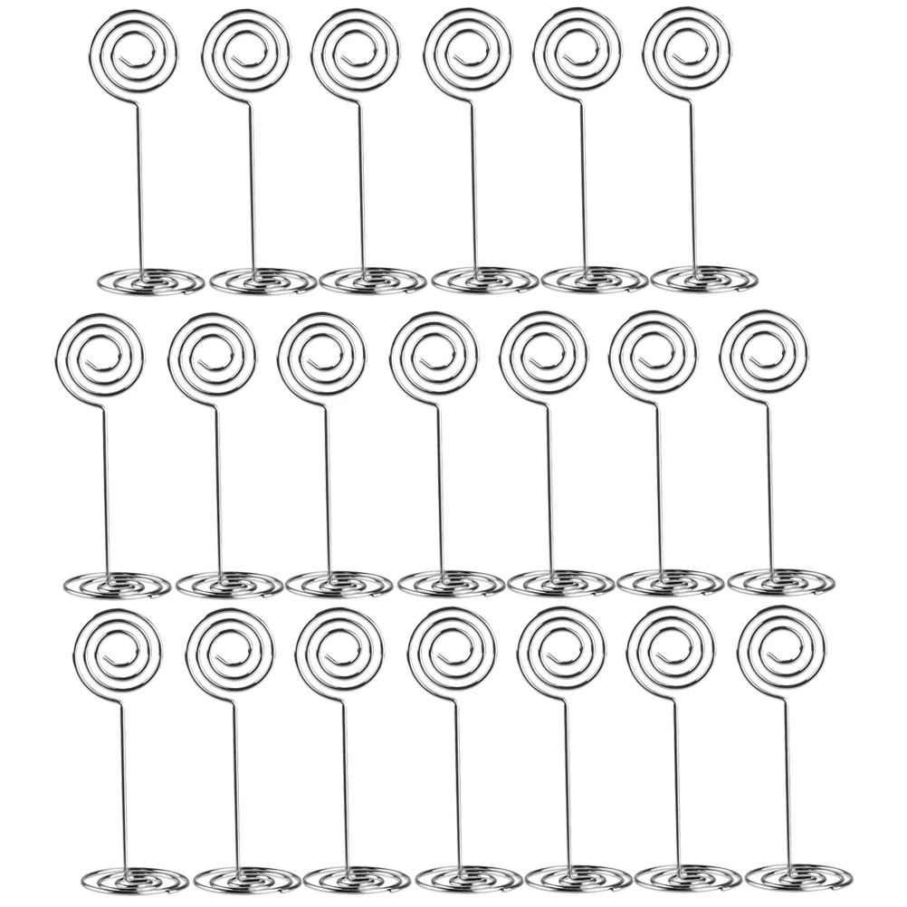 

20 Pcs Seat Holder Note Clips Photo Memo Paper Card Stand Floral Wire Table Accessories Wedding Party Home Office