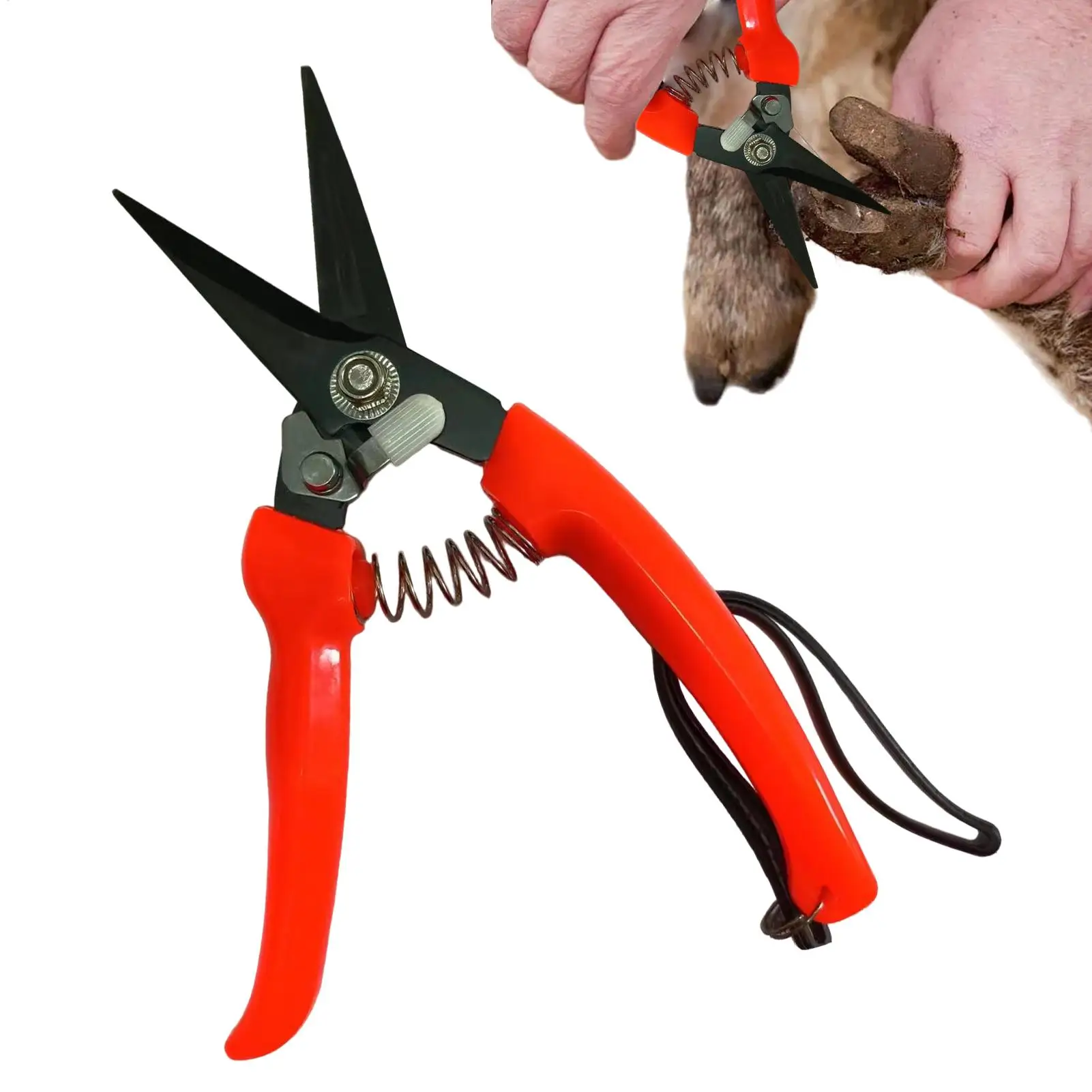 Goat Hoof Trimmer Ergonomic Sheep Hoof Shears Spring-Loaded Horse Clippers Stainless Steel Sheep Shears Trimming Shears Nail