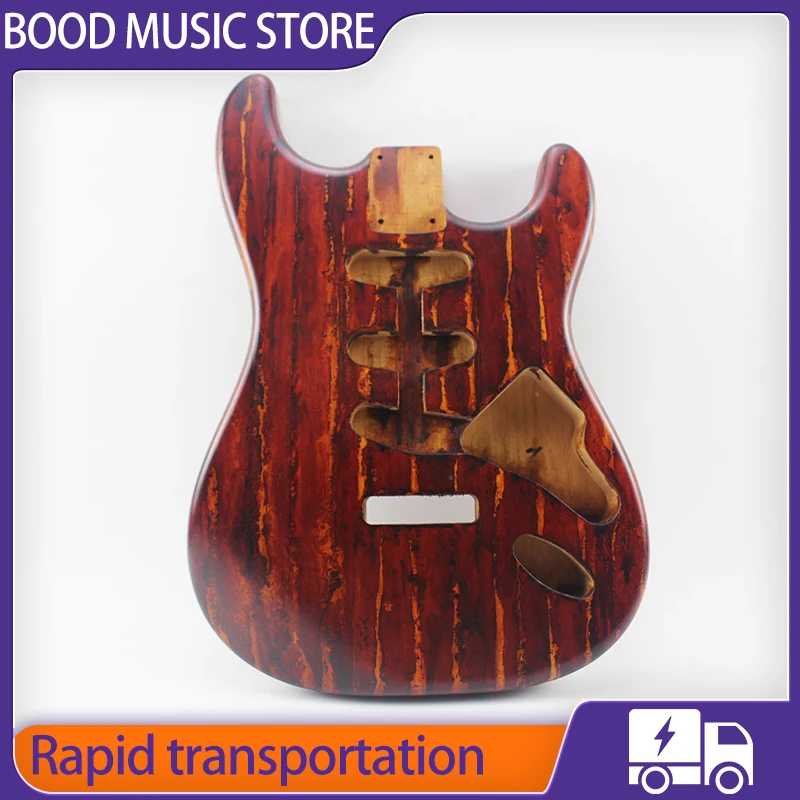 FD ST Art  design red spray paint Electric Guitar Body Alder Wood Master Handmade and CNC Made High-end Guitar Body for Fend Str