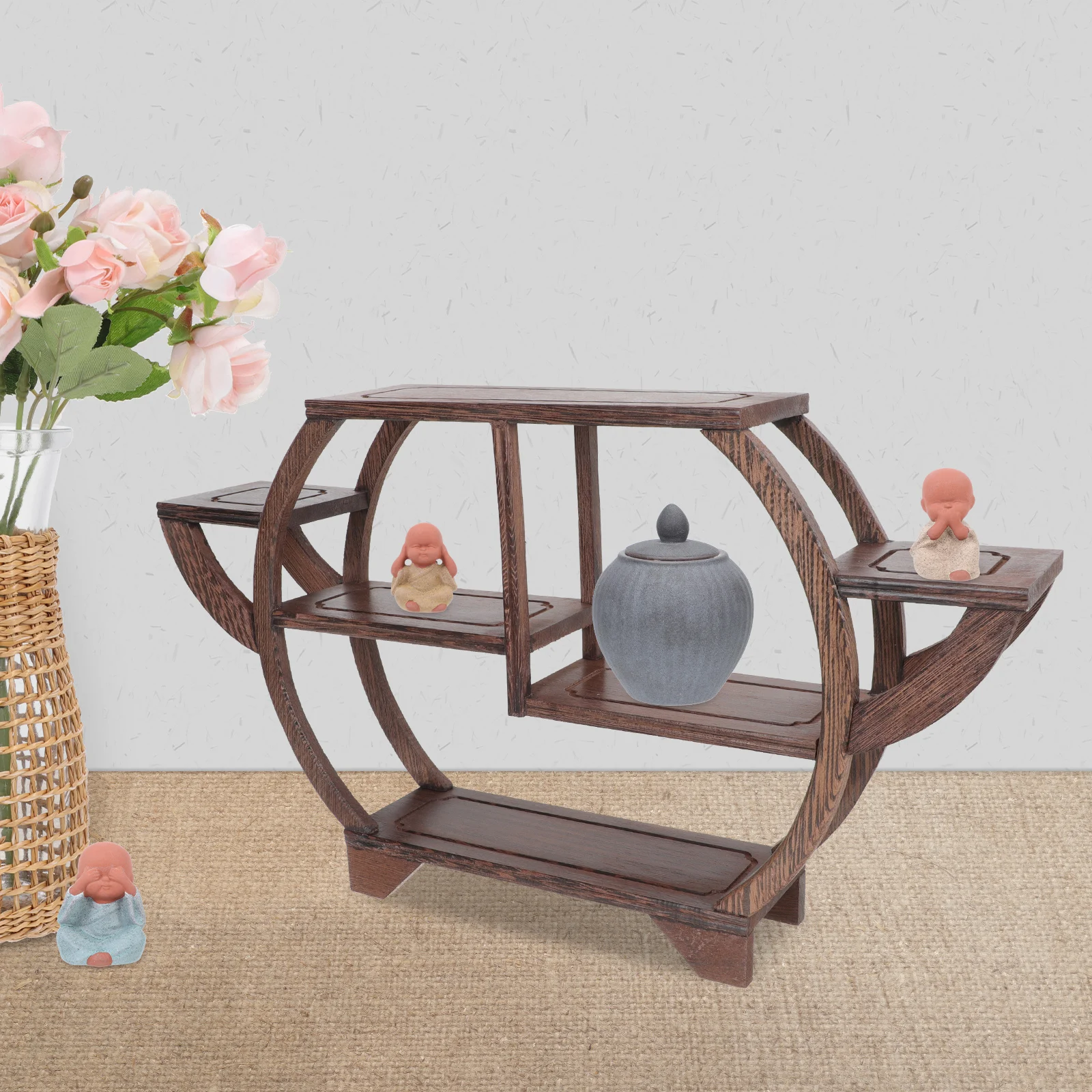 

1pcs Chicken Ornaments Vintage Decor Display Stand Desktop Coin Shelves Wooden Artistic Design Home Curio