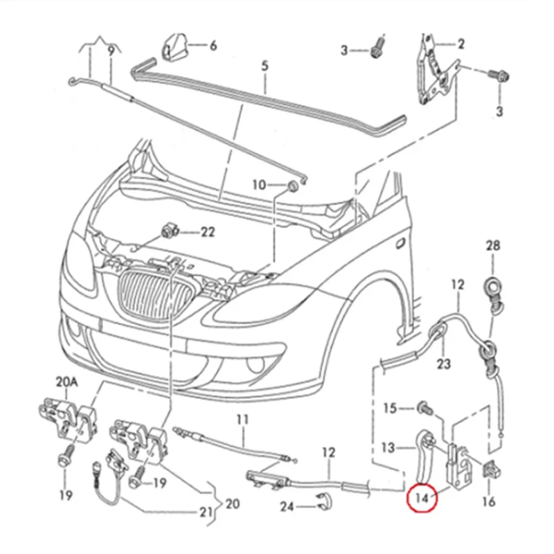 2X غطاء محرك السيارة الإصدار مقبض رافعة قوس 1J1823633A ل جيتا بورا جولف MK4 1999-2005 بيتل لسكودا اوكتافيا رائع ألتيا