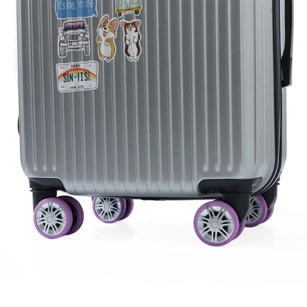 4/8 قطعة/المجموعة سيليكون السفر الأمتعة المذرة الأحذية حقيبة أجزاء المحاور مع الصوت الصامت الأمتعة عجلة يغطي تقليل عجلة ارتداء #6