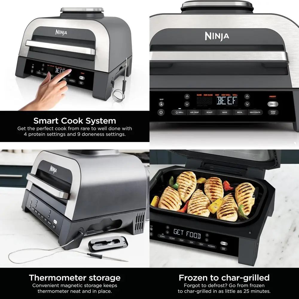 

Умный гриль Foodi XL 6-в-1, фритюрница, жаровня, духовка, бройлер, дегидратор, 2-го поколения, черный/серебристый