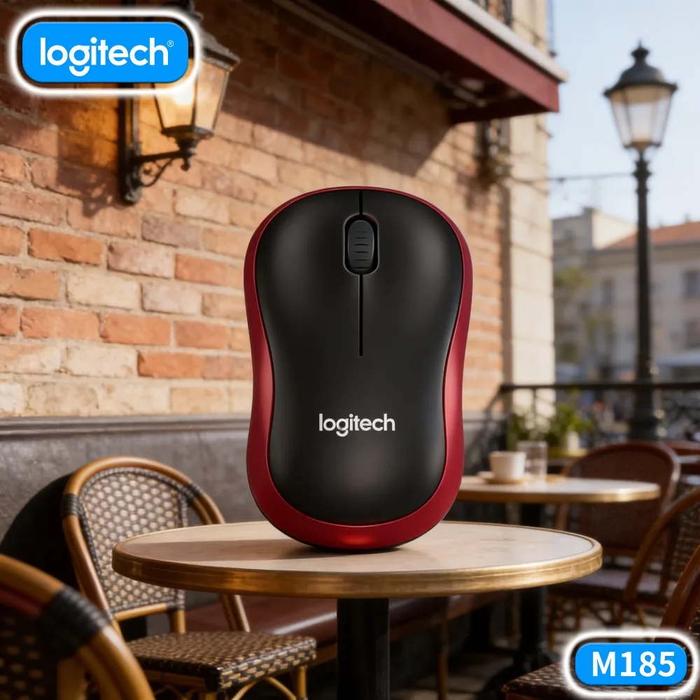 Logitech M185 Desktop Mouse 1000 DPI Precise Tracking 10M Range Auto-Sleep 1 AA Battery Home Work Study Essential Tool