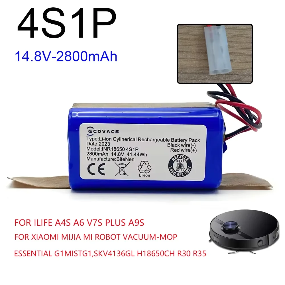 

Литий-ионный аккумулятор 14.8V 2800mAh RS-RT900866 для роботов-пылесосов Rowenta Tefal Explorer Series 20 40 60, боковая щетка, аксессуары