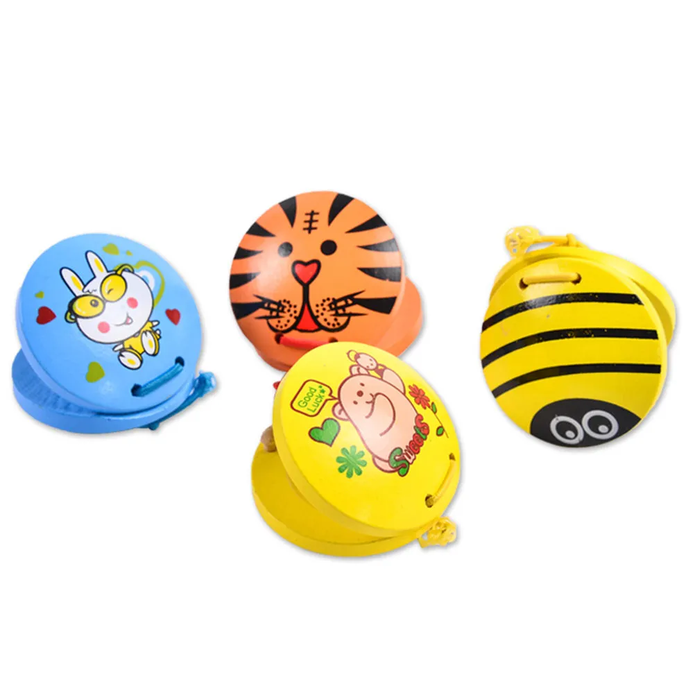 1Pair Cartoon Bee Wooden Percussion Instrument Yellow Black Music Early Education Aid Musical Instrument Combination