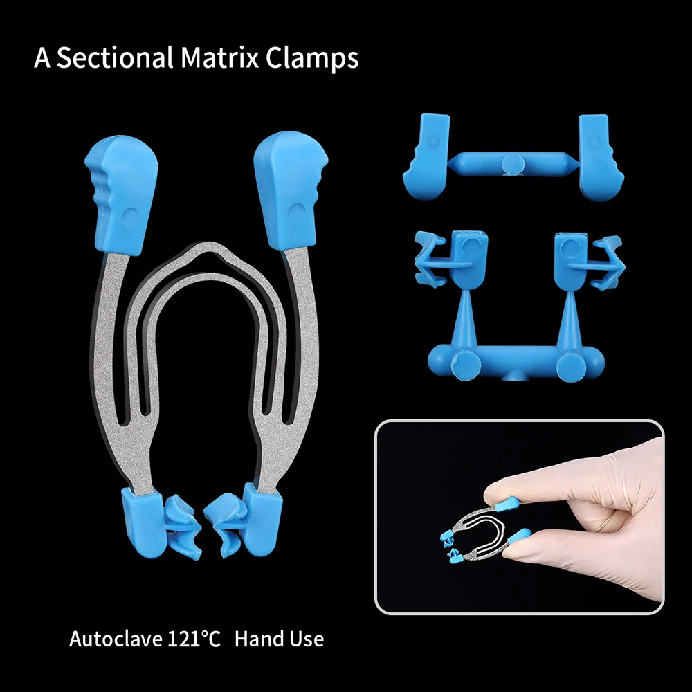 Professional Dental Matrix System Kit: Sectional Contoured Matrices, Clamps, Wedges, Metal Spring Clip Rings for Composite