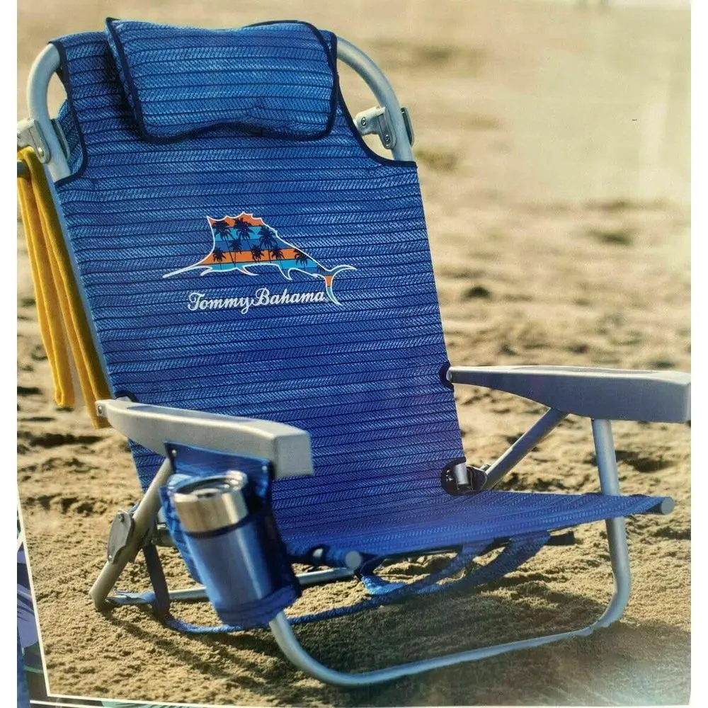 

Beach Backpack Chair with Sailcloth and Palm Pattern