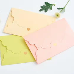 10pcs/lot Mini Envelopes Gold Stamp Heart Envelopes Vintage Iridescent Paper Envelope for Wedding Invitations Stationary