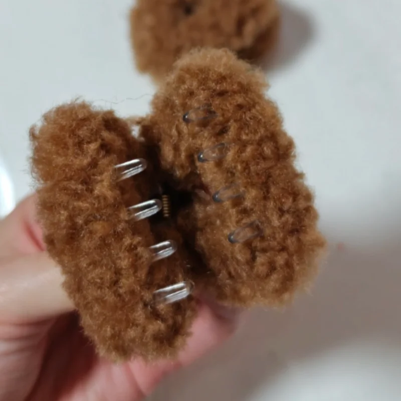 2Pcs/Set Cat Ears Hair Clips Fluffy Plush Hair Claws Hairpin for Women Girls Barrettes Mini Claws Clip Headwear Hair Accessories