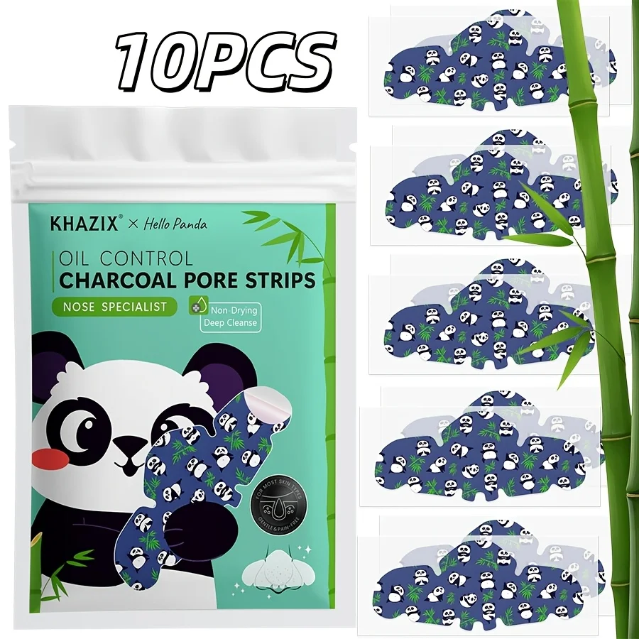 10PCS Cartoon panda nasal cleaning patch, deeply cleanses, smooths and tightens pores, gentle and non-irritating to the skin