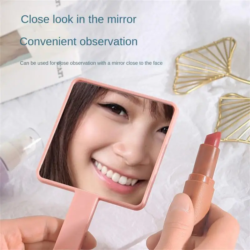 1PC Makeup Mirror Square Portable Cute Girl's Gift Hand Mini Mirror Pocket Double-sided Makeup Mirror Compact Multiple Colors