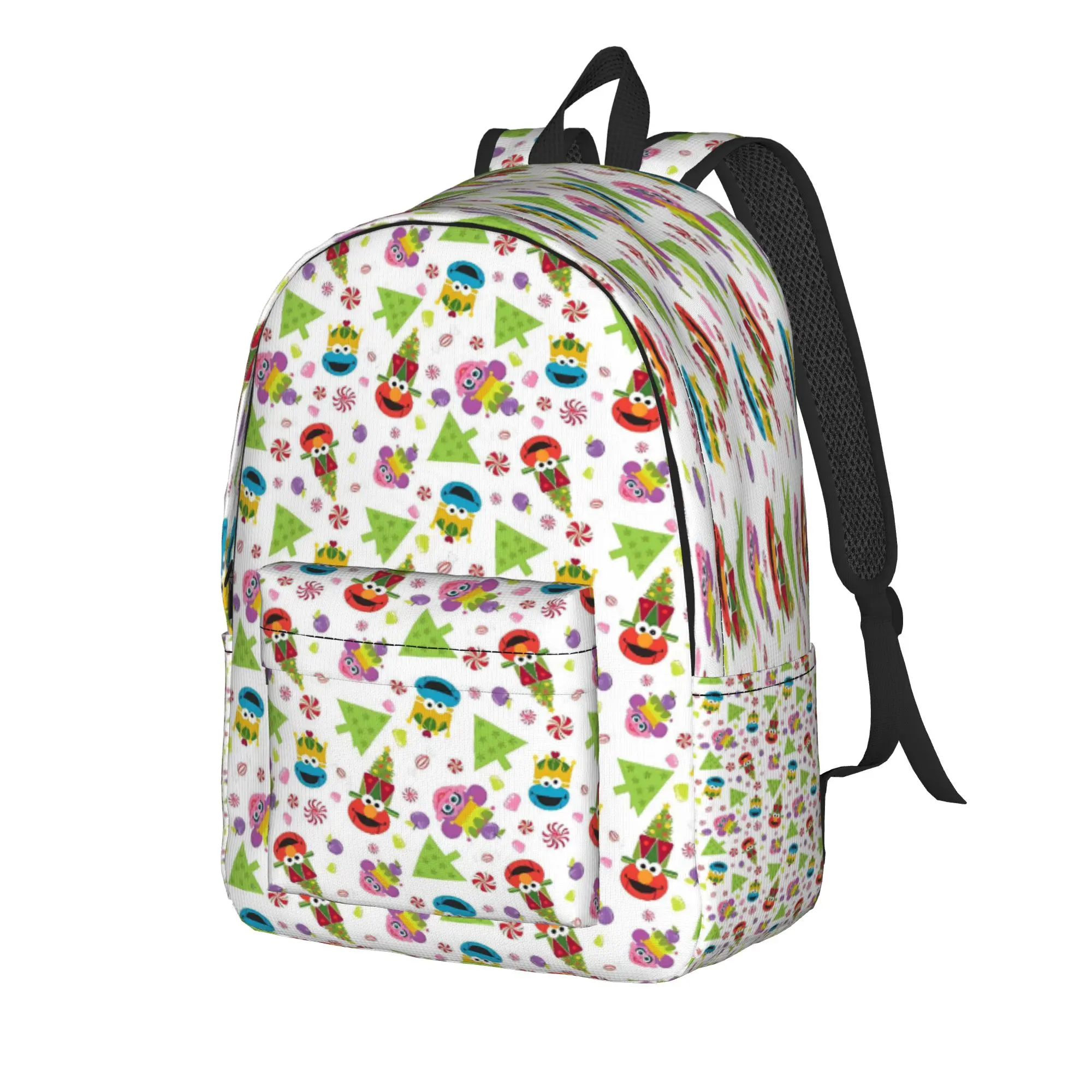 Sesames Streets Backpack  Men Polyester Sport Backpacks Durable Casual High School Bags Rucksack