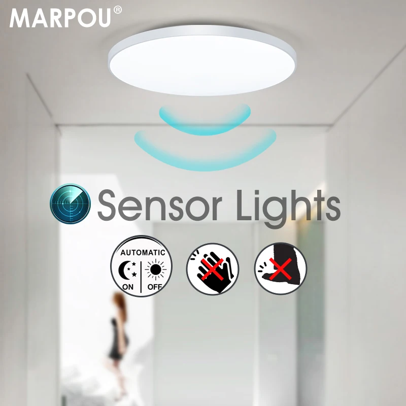 

MARPOU Radar Sensor Ceiling Light 50W 40W 20W 15W for Hallway Modern Ceiling Lighting 220V Cold White For Staircase Garage