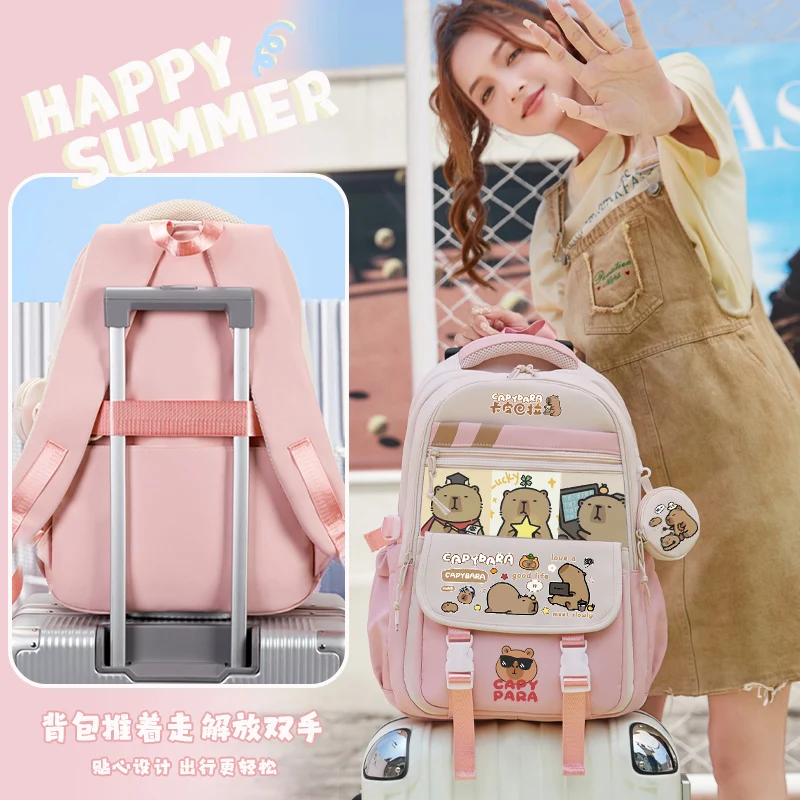 Kapibara primary school student backpack large capacity female junior high school students backpack cute cartoon school backpack