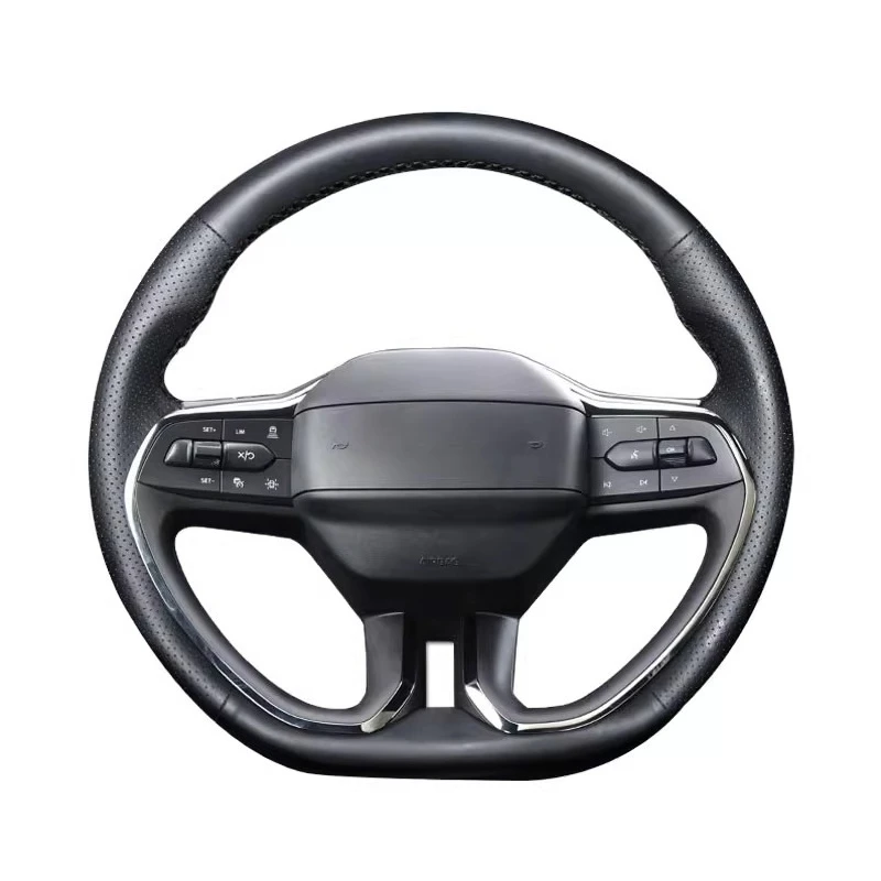 DIY Hand Sewn Anti Slip Breathable Leather Steering Wheel Cover Wrap For Ford Mondeo EVOS Focus Edge Escape Car Accessories