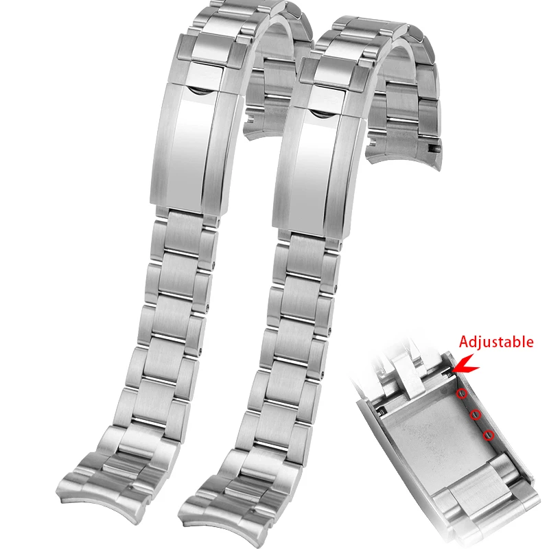 For Rolex SUBMARINER DAYTONA Fine-Tuning Pull Button Clasp Watch Strap Accessories Men Stainless Steel Watch Bracelet 20mm