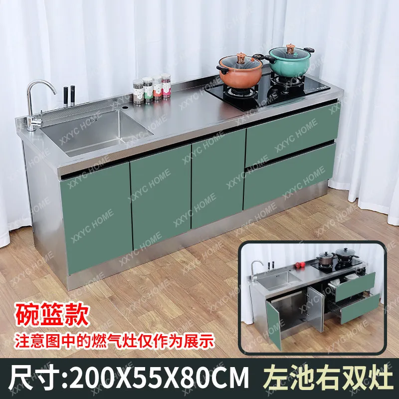 A304 stainless steel cabinet sink sink basin integrated household storage stove cabinet