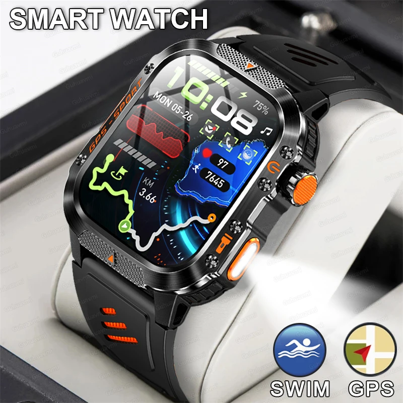 

GUHUAVMI 2025 New Dual-band GPS Swim Smart Watch Compass IP68Professional Waterproof Sport Bluetooth Call Smart Watches For Men