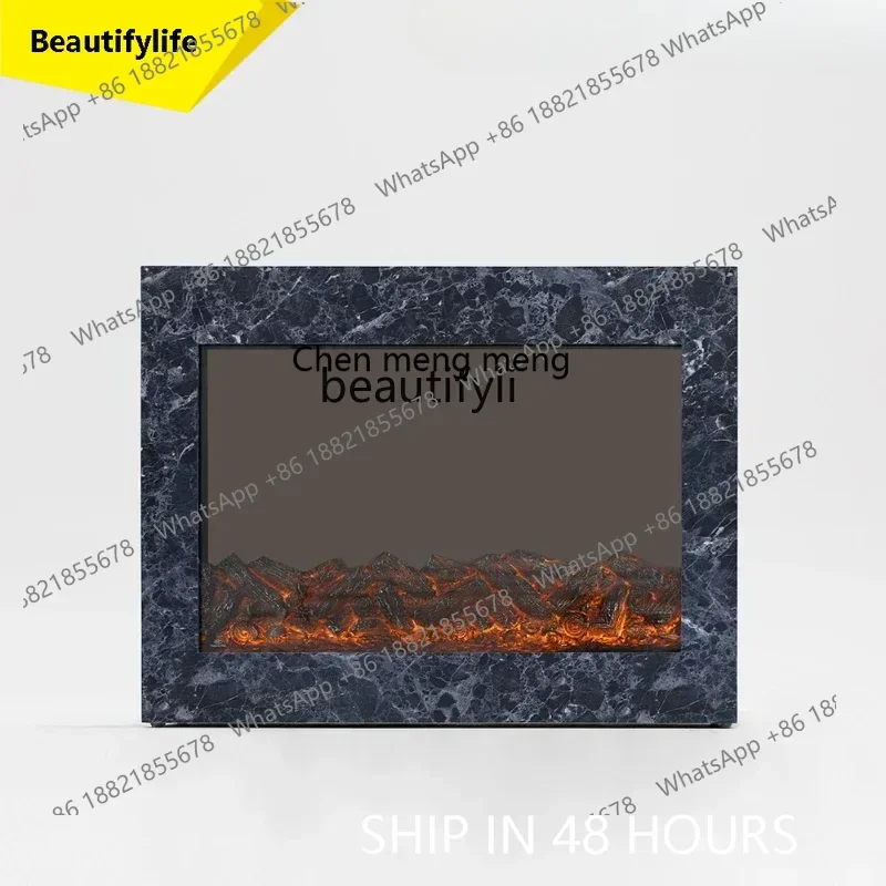 cn8350 ssSimulation Flame Fireplace Solid Wood Decorative Pattern Storage Side Cabinet Simple Modern