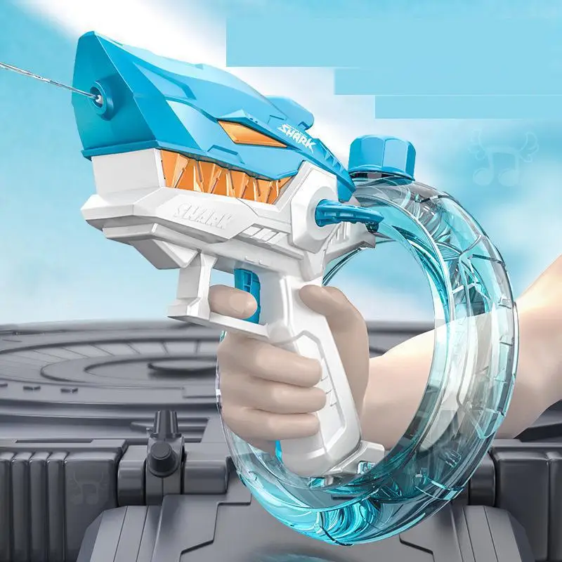 Boys and girls, children's toy shark electric water gun, fully automatic continuous firing, capable of spraying 5-10 meters